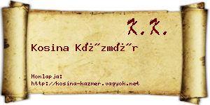 Kosina Kázmér névjegykártya